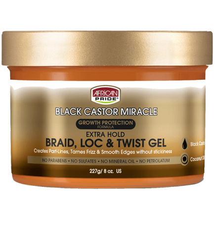 Black castor Miracle Gel Extra Hold Braid, Locks, & Twist African Pride